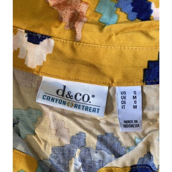 NEW D&Co Retreat Floral Button Front Shirt Size Small Women’s Yellow - Picture 3 of 8